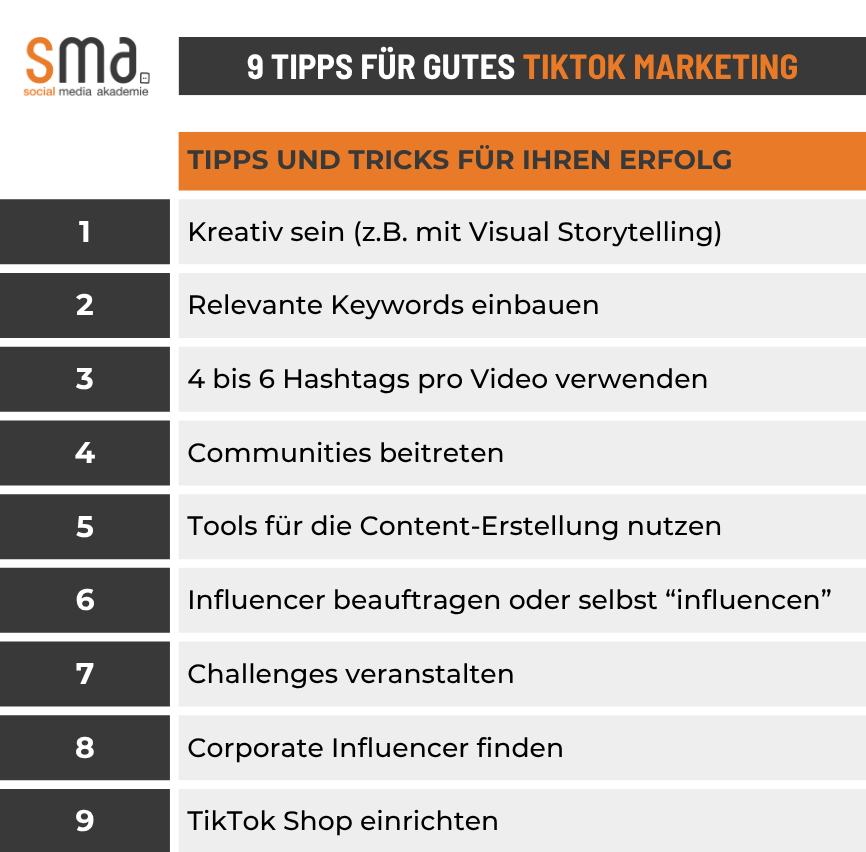 9 Tipps für gutes TikTok Marketing