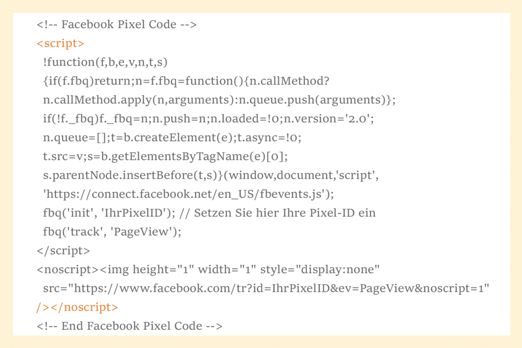 Facebook Pixel ; Code