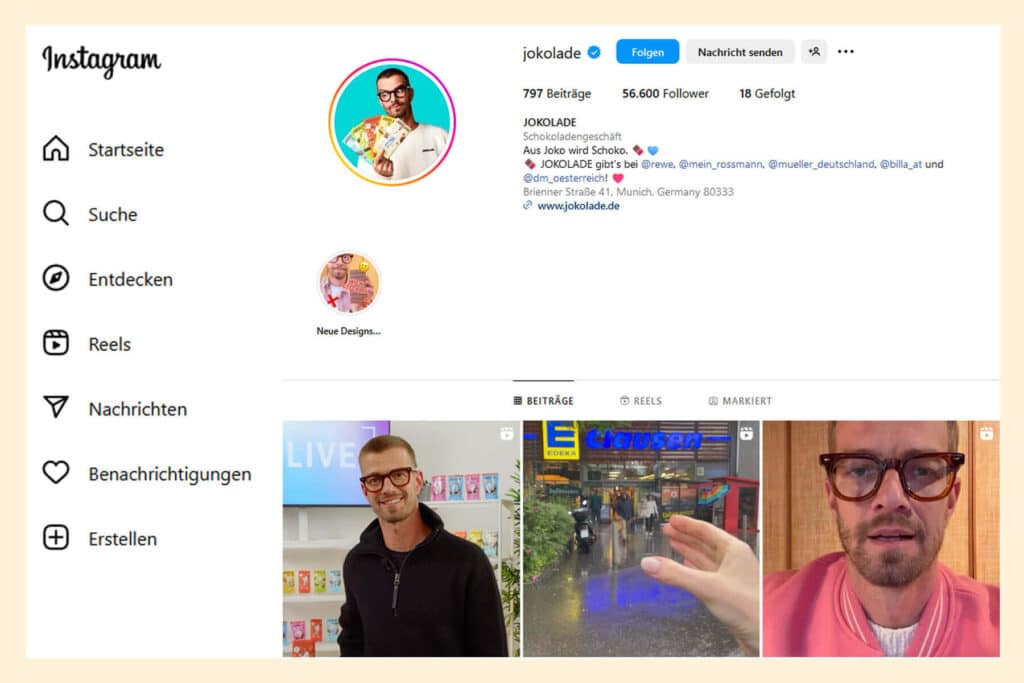 Instagram Jokolade - Native Advertising