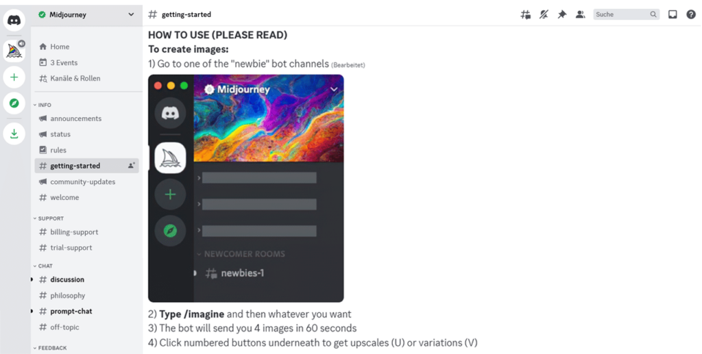 KI Bilder erstellen - Midjourney Discord Dashboard