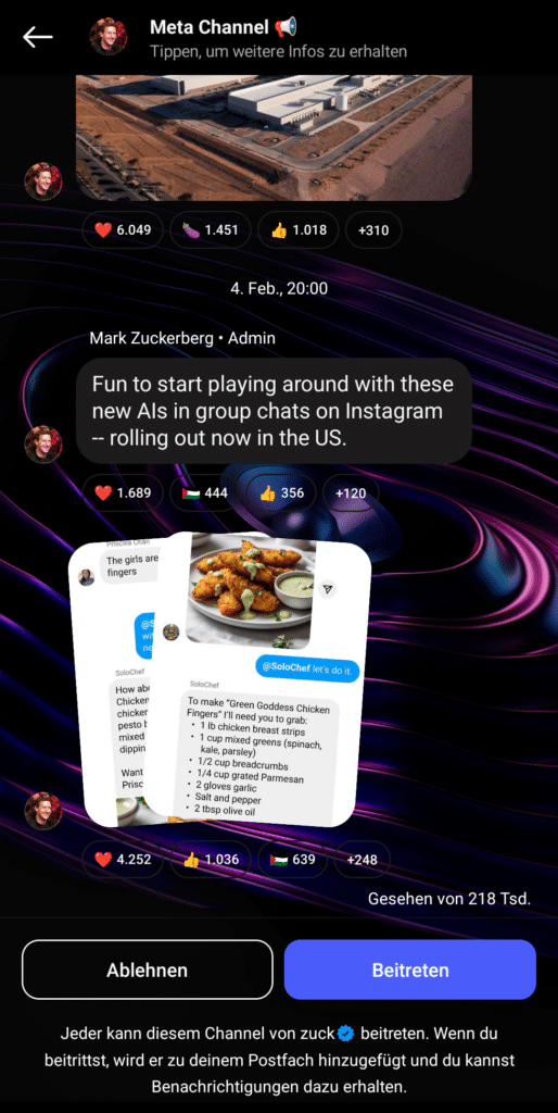 Instagram Broadcast Channel Mark Zuckerberg Meta