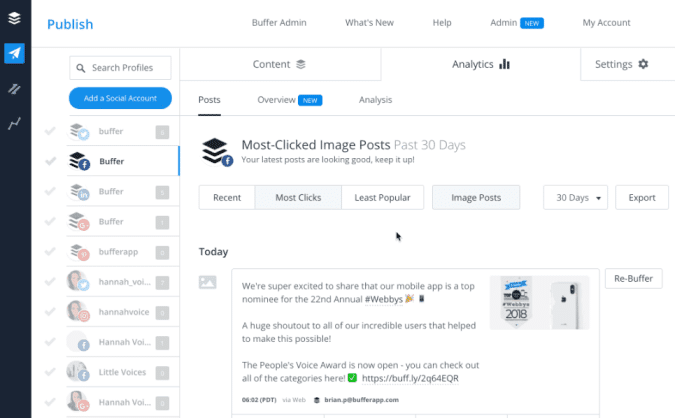 Social Media Management Tool Buffer Screenshot