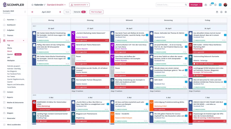 Social Media Management Tool Scompler Screenshot