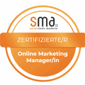 Digital Badge der Social Media Akademie: zertifizierter Online Marketing Manager
